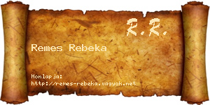 Remes Rebeka névjegykártya